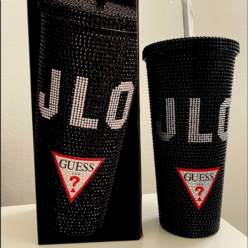 GUESS JLO Black Bling Tumbler Limited Edition 20oz w/Straw
